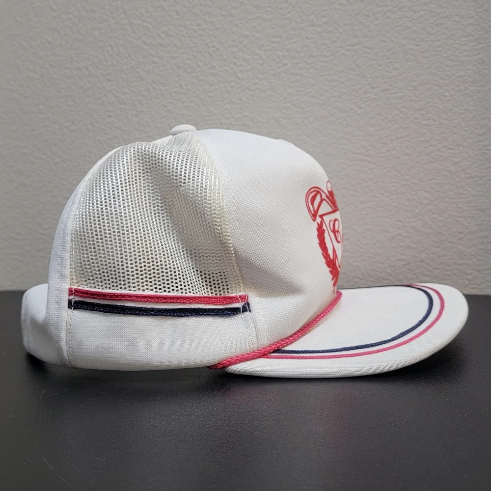 Vintage Ya Golf Country Club White Mesh / Red Rope Snapback Adjustable Hat Men's